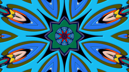 Colorful symmetrical abstract kaleidoscope background pattern for summer