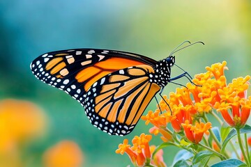 Obraz premium One Monarch Butterfly with generative ai