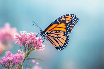 Obraz premium One Monarch Butterfly with generative ai