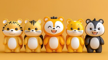 Obraz premium A delightful array of children's backpacks showcases various adorable animal designs, perfect for young kids heading to school or on adventures with bright colors