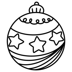 Christmas ball ornament doodle outline cartoon