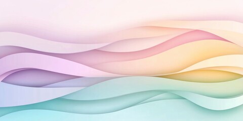 A soft pastel background with wavy lines in shades of purple, mint green and yellow