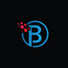 Obraz premium letter B tech logo design template, B tech logo, B technology vector