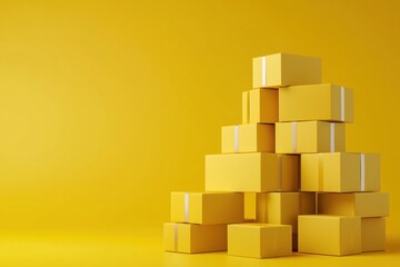 Exciting free shipping options on bright yellow boxes