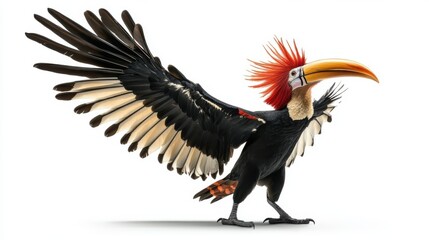 hornbill on the white background