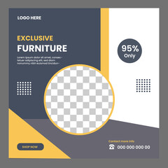 Modern furniture social media and Instagram post template