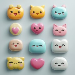 Cute Illustrated Icons for Messaging Apps