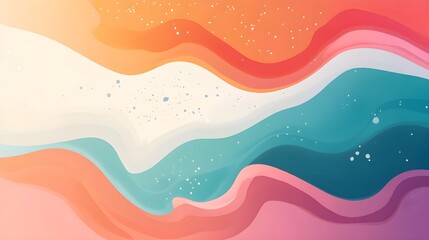 Abstract Colorful Wavy Background with White Specks