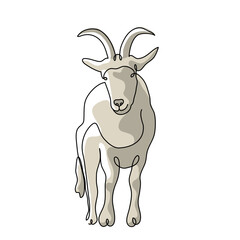 Minimalist One Line Farm Animal vector color Illustrations, Goat, Sheep, Cow, and Camel Vector Designs