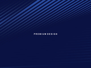 Premium background design with diagonal dark blue stripes pattern. Vector horizontal template for digital lux business banner, contemporary formal invitation, luxury voucher, prestigious gift certific