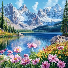 alpine lake in the mountains