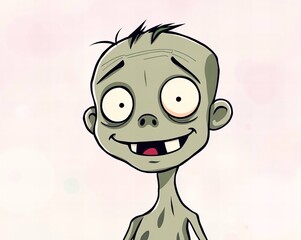 cartoon zombie with a big smile on his face.