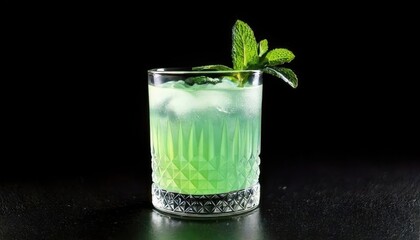 stinger cocktail garnished with mint