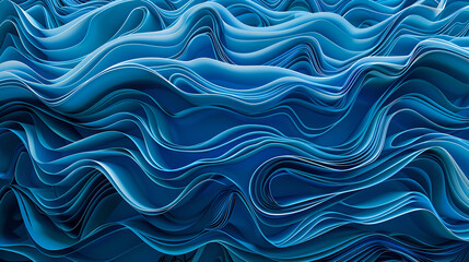 Fototapeta premium Blue, waves and pattern with texture of 3D graphic, abstract painting or ripple design for art ,abstract blue background with some smooth lines in it 