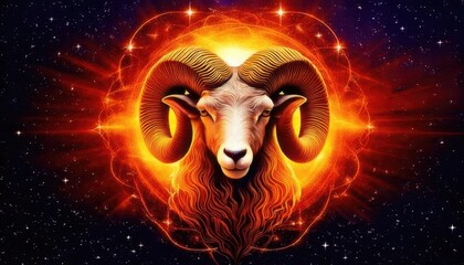 Fototapeta premium aries ram zodiac sign