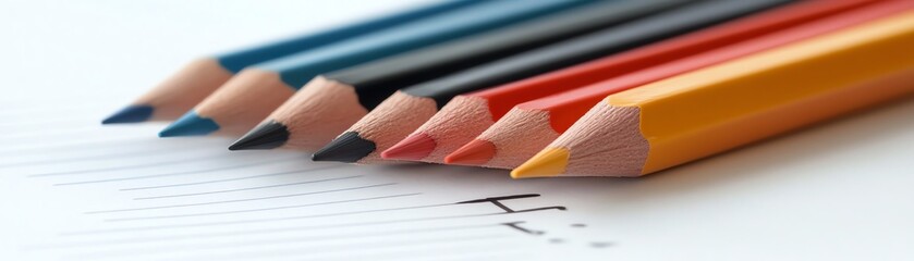 Obraz premium Colored pencils on white background.