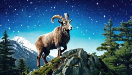 Obraz premium capricorn horoscope zodiac sign