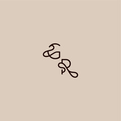 dynamic line initial wedding typography monogram letter luxurious organic style and elegant concept GR
