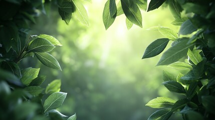 Lush Green Foliage with Sunlight Filtering Through