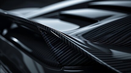 Close up of rear spoiler carbon texture