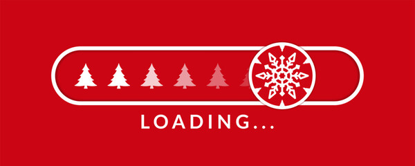 Christmas loading bar design. Holiday interface template. Vector illustration