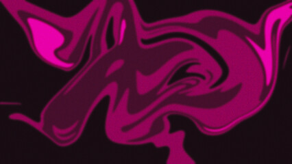 Vibrant magenta and purple abstract design with bold, swirling shapes and fluid forms against a dark background, evoking energy and dynamic movement