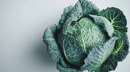 Obraz premium Fresh and Crisp Cabbage on a Plain White Plate