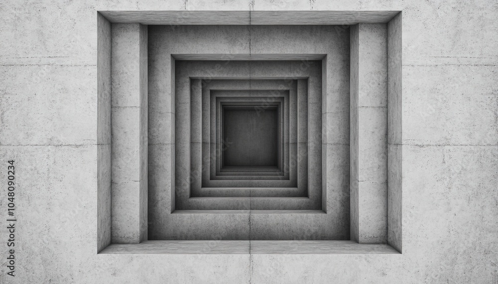 Poster abstract geometric pattern of concrete layers creating an illusion of depth.