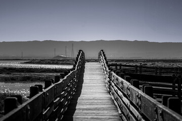 Obraz premium wooden bridge over the river