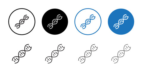 DNA icon outline set sign