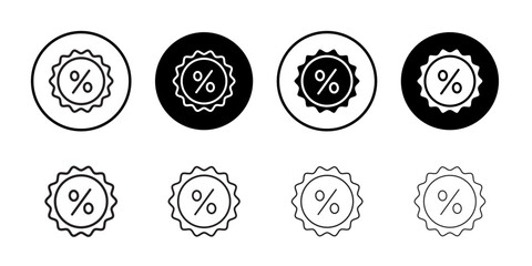 Discount icon outline set sign