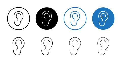 Ear icon outline set sign