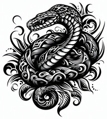 Fototapeta premium TRIBAL TATOO トライバル タトゥ 刺青 蛇
