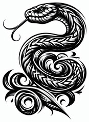 Obraz premium TRIBAL TATOO トライバル タトゥ 刺青 蛇