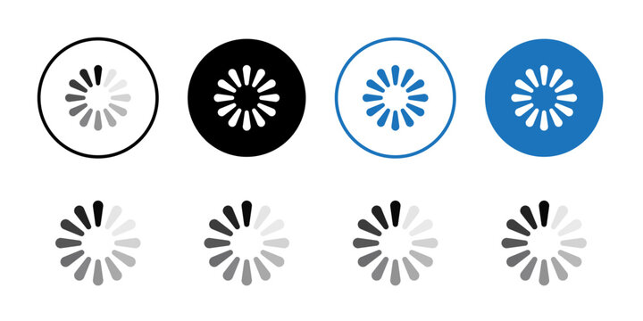 Loading icon outline set sign