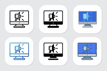 megaphone icons with various design styles