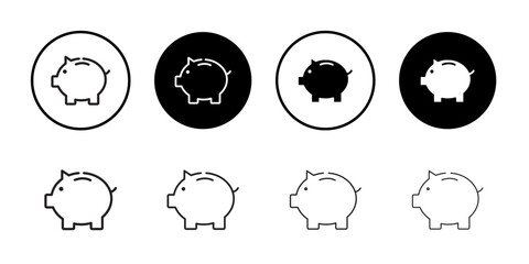 Obraz premium Piggy bank icon outline set sign