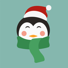Cute Christmas Animal Characters in Winter Outfits with Festive Accessories. Flat illustration