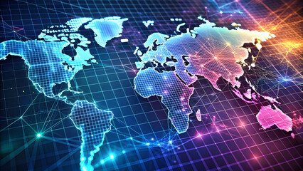 Obraz premium Gradient Grid Lines in Tech Mapping Style. Perfect for: Tech Expos, Mapping Conferences, Data Analysis Summits