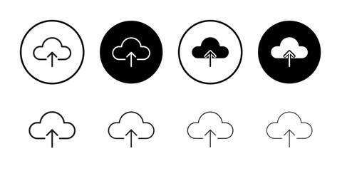 Upload to Cloud icon outline set sign