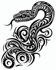 Obraz premium TRIBAL TATOO トライバル タトゥ 刺青 蛇