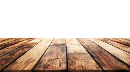 Light wooden table top isolate on transparent background, Products presentation concept