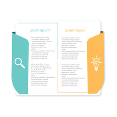 Thin line infographic template, business concept with 2 options, step