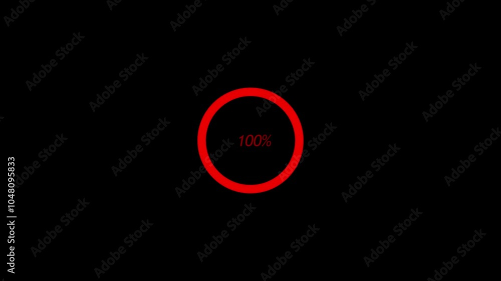 Poster digital loading or progress complete animated on a black background