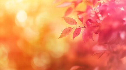 Fototapeta premium Vibrant Autumn Leaves Against a Warm Background