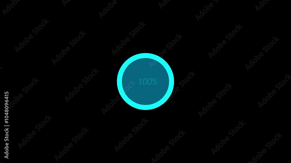 Poster circle loading bar animation with black background