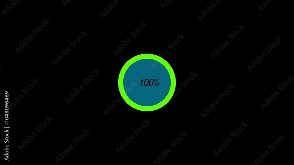 Poster circle loading bar animation with black background