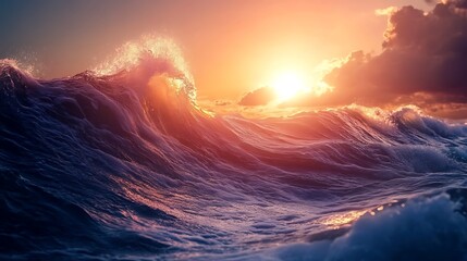 Flowing waves with radiant light and mystical psychic vibes