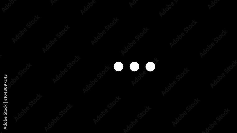 Poster element with typing or thinking dots slowly pulsing inside loop. website loader. loading progress ic