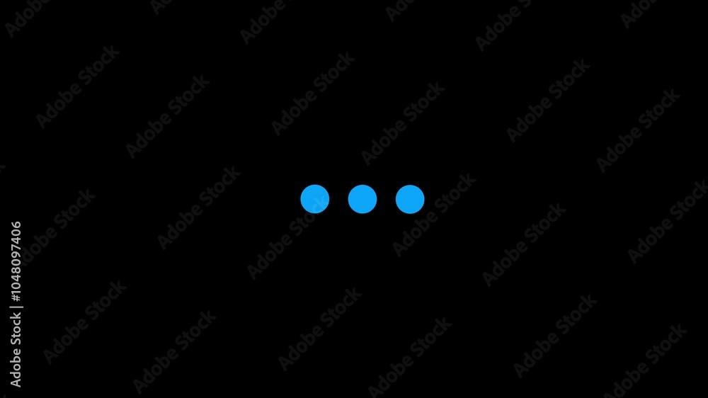 Poster element with typing or thinking dots slowly pulsing inside loop. website loader. loading progress ic